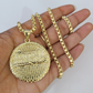 Real 10k Gold Byzantine Necklace Last Supper Nugget 20"-30" 3mm Pendant SET