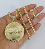 Real 10k Gold Byzantine Necklace Last Supper Nugget 20"-30" 3mm Pendant SET