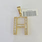 Real 10k Gold Diamond Letter "H" Initial Alphabet Charm/Pendant Yellow Real