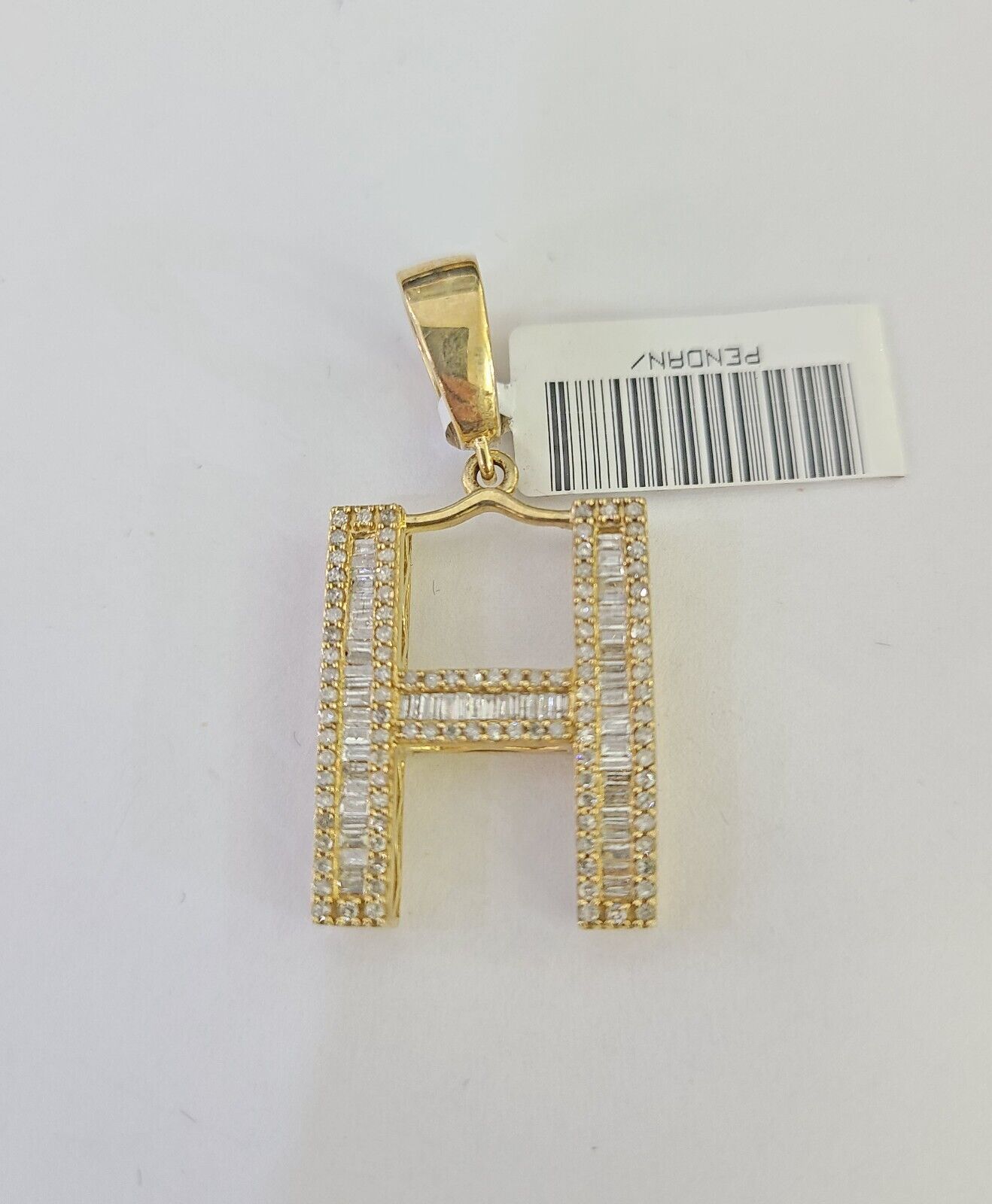 Real 10k Gold Diamond Letter "H" Initial Alphabet Charm/Pendant Yellow Real