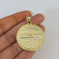 Real 10k Aztec Calendar Charm Pendant Men Women 10kt Yellow Gold