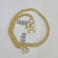 10k 2.5mm Rope Chain GOAT Pendant 18"-30" Yellow Gold Set Charm Necklace