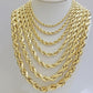 Real 10k Gold Rope Chain Necklace 18"-30" Inch 3mm-10mm Men & Women DISCOUNT