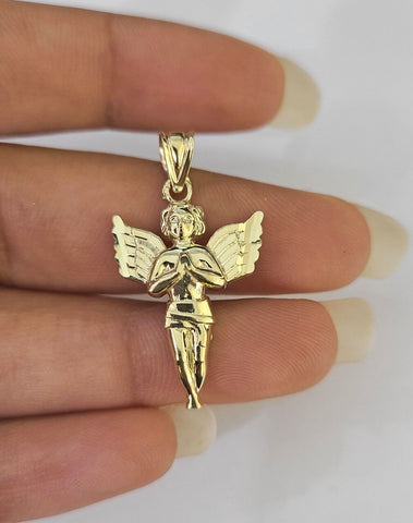 10K Real Praying Hands Charm Pendant Yellow Gold Genuine