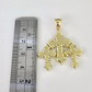 10k Triple Cross Charm Miami Cuban Chain Pendant Set 5mm 18"28" Necklace Gold