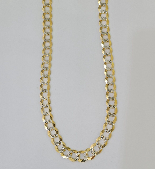 14k Yellow Gold chain Solid Necklace Cuban Curb Link REAL 8mm 20" - 30 Inch Mens