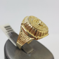 10k Medusa Head Ring Yellow Gold Men Real Genuine
