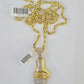 10k Solid Rope Chain Boxing Gloves Charm Diamond Set 4mm 20"-28" Necklace Gold