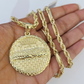 Real 10k Gold Milano Rope Chain Last Supper Necklace SET 5mm 18"-28" Pendant