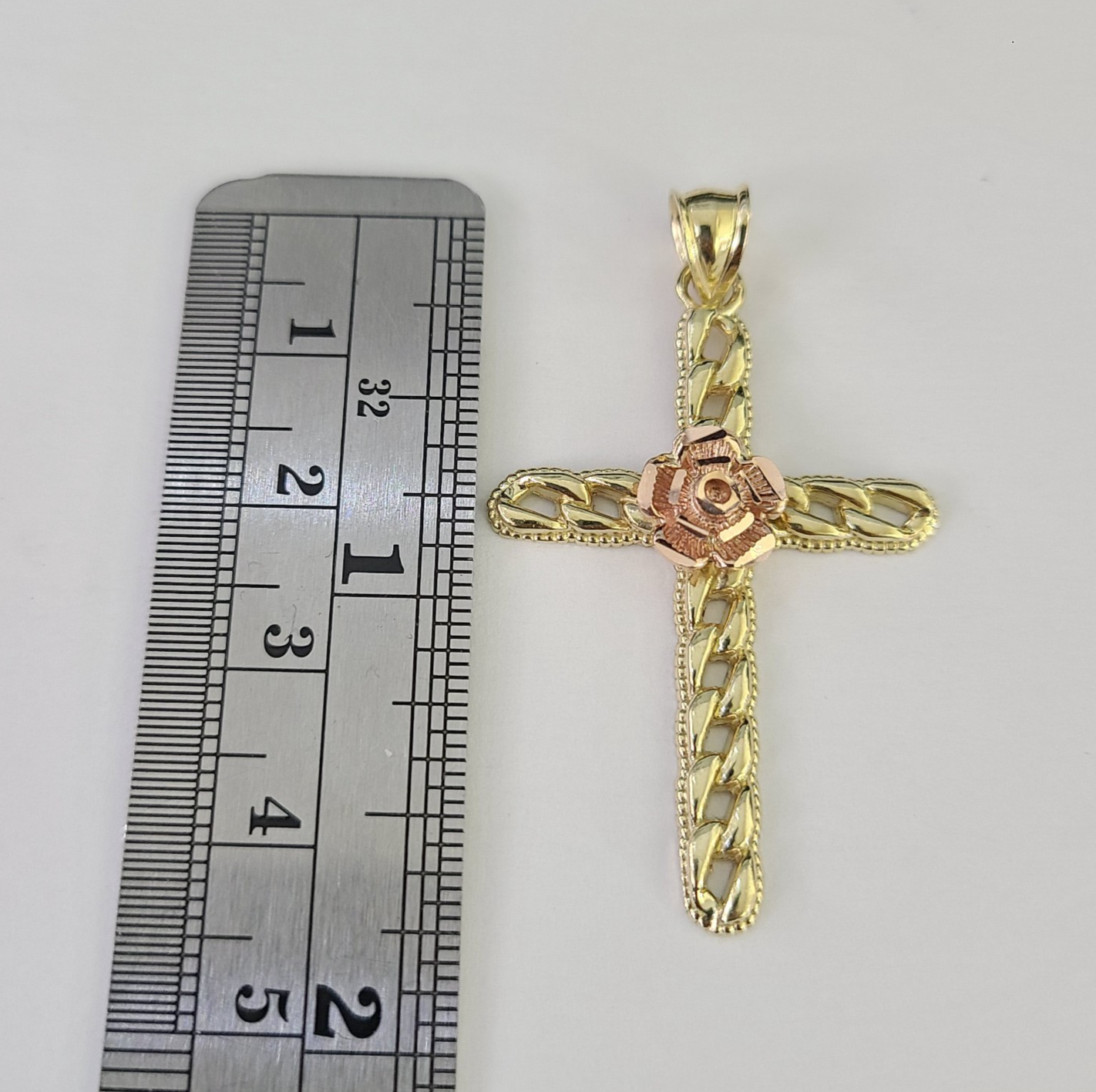 10k Jesus Cross Charm Miami Cuban Chain Pendant Set 5mm 18"28" Necklace Gold