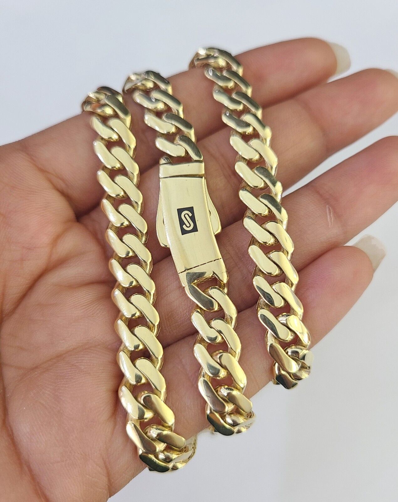 Real 10k Royal Monaco Chain 7mm 18-26 inches Necklace Yellow Gold Box Clasp