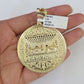 10K Franco Chain Last Supper Pendant Charm Necklace 20"-28" 4mm Yellow Gold SET