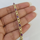 Real 10K Yellow Gold Purple Tennis Bracelet 4mm 7.5 Inches 10kt Gold