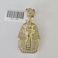 10k Egyptian Pharaoh Head Charm Pendant Yellow Gold 1.5" Inch Men Women Real