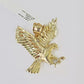 Real 10k Solid Rope Chain Flying Eagle Charm Pendant SET Necklace 3mm 20-30 Inch