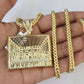 10K Franco Chain Last Supper Pendant Charm Necklace 20"-28" 4mm Yellow Gold SET