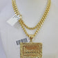 10k Gold Byzantine Necklace Last Supper Charm 18-26 inches 3mm REAL SET Chain