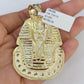 10K Franco Chain Pharaoh Pendant Charm Necklace 20"-28" 4mm Yellow Gold SET