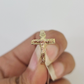 Real 10k Jesus Cross Ring Band Wedding Engagement Casual Women Yellow Gold