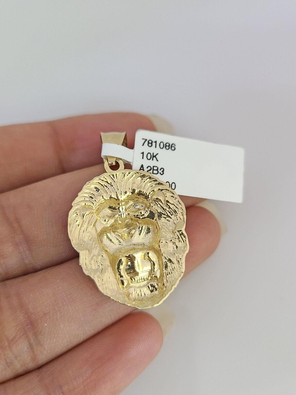 Monkey Rio Gold Chain 10K Solid Gold Miami Cuban Chain Roaring Lion Pendant Charm 18