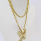 Real 10k Solid Rope Chain Flying Eagle Charm Pendant SET Necklace 3mm 20-30 Inch