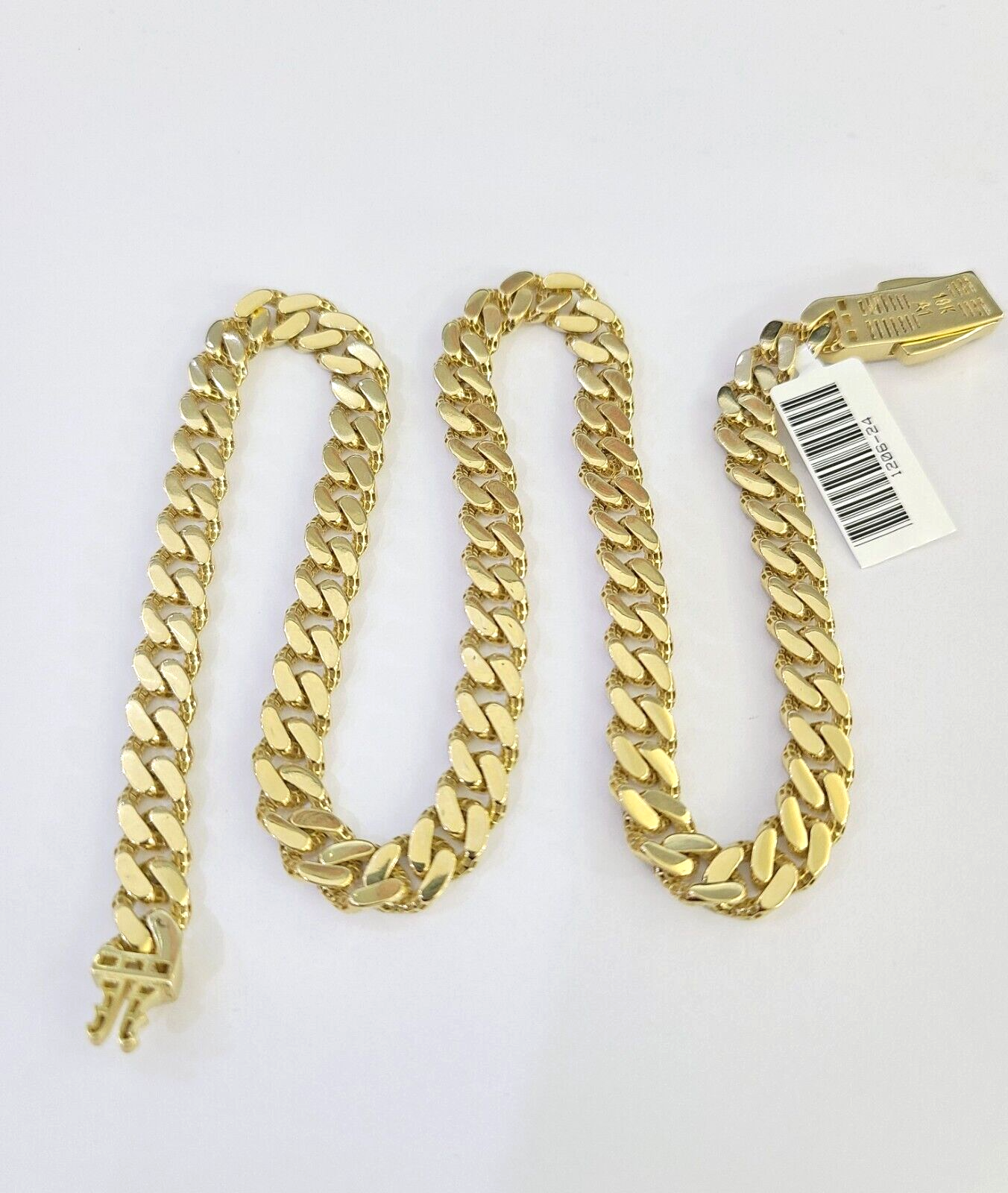 Real 10k Royal Monaco Chain 7mm 16-24 inches Necklace Yellow Gold Box Clasp