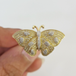 Real 10k Butterfly Diamond Ladies Ring Women Casual 10Kt Yellow Gold