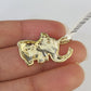 10K Real Yellow Gold Elephant Charm Pendant Gold 10kt Genuine