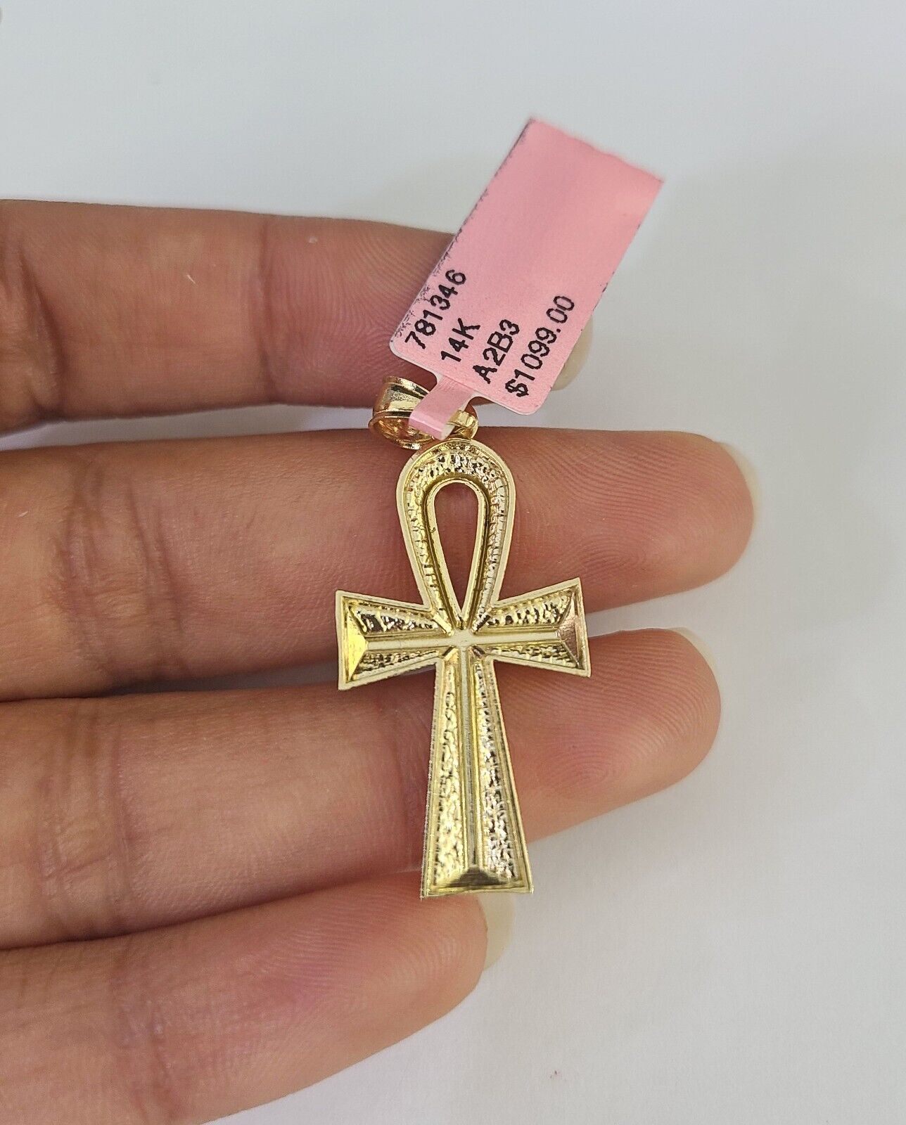 Real 14k Solid Chain Cross Charm Set Miami Cuban Link 3mm Necklace Pendant Gold