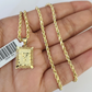 10k Gold Initial V Charm Rope Chain 16"-26" 2.5mm SET Necklace Alphabet Pendant