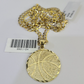 10k Solid Gold Cuban Curb Chain Basket Ball Pendant 2.5mm 18"-26" SET Necklace