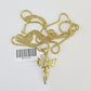 10K Solid Franco Chain Praying Angel Pendant Charm Necklace 18"-24" 1mm Gold