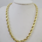 10k Gold Rope Chain Necklace 26 Inch 8mm Diamond Cut REAL 10kt Yellow Gold