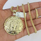 10K Franco Chain Jesus Mary Pendant Charm Necklace 20"-26" 3mm Gold Yellow SET