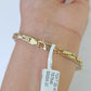 10K Yellow Gold Turkish Byzantine Link Bracelet 4mm 9" inch Real Genuine