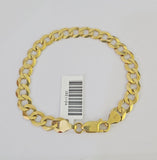 10k Solid Cuban Curb Link Bracelet Gold 7mm 7 Inches Women Real Yellow Gold