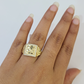 Real 10k Nugget Ring Yellow Gold Women Men Genuine 10Kt
