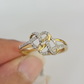 Real 10k Hearts Diamond Ladies Ring Women Casual 10Kt Yellow Gold