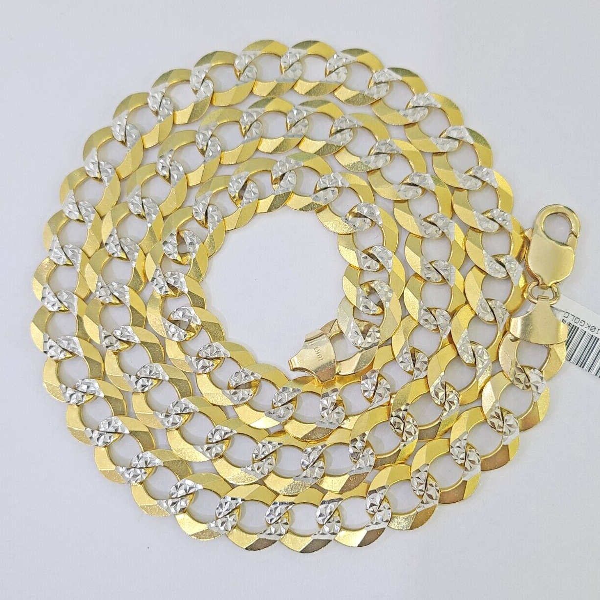 10k Yellow Gold chain Solid Necklace Cuban Curb Link REAL 12mm 20 - 30 Inch Mens