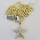 10k Solid Rope Chain 3mm Diamond Star Pendant Charm Necklace SET 18-26 in