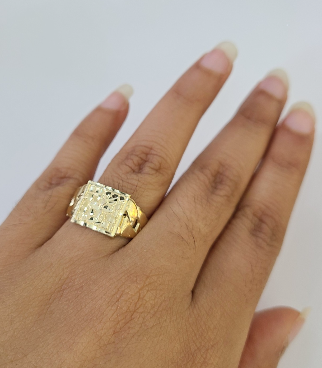 10k Nugget Ring Yellow Gold Women Men Real Genuine 10Kt