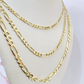Real 14k Solid Gold Chain Figaro Link Necklace 3mm 4mm 5mm Men Women 14kt