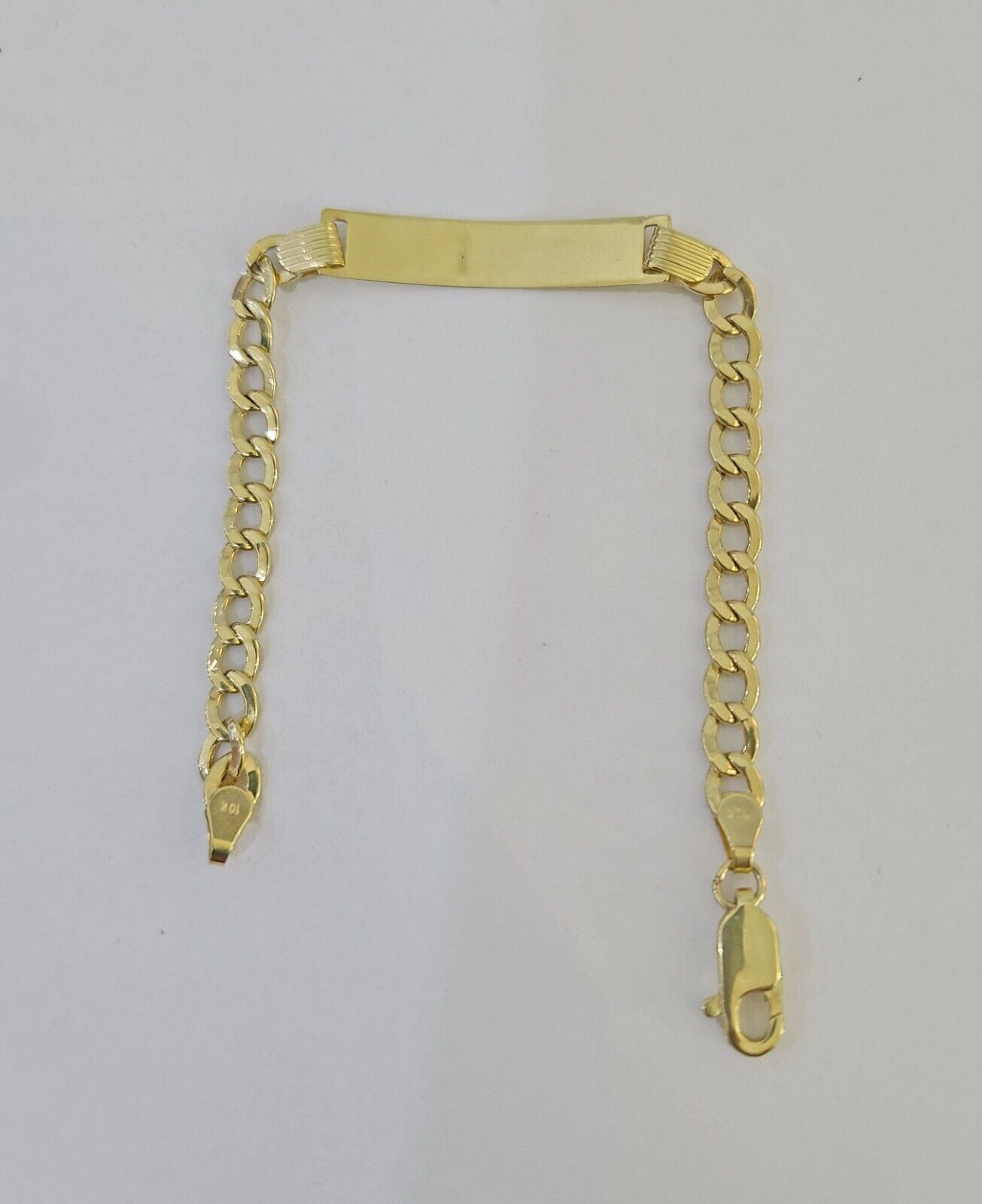 REAL 10K Gold ID Bracelet Kids Baby  Cuban Curb Link Unisex