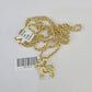 10k 2.5mm Rope Chain GOAT Pendant 18"-30" Yellow Gold Set Charm Necklace