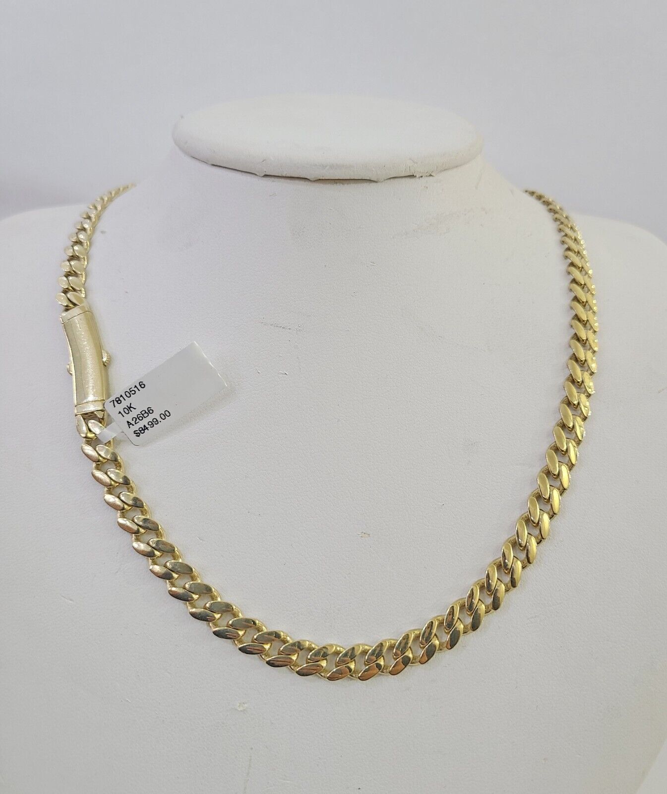 Real 10k Royal Monaco Chain 6mm 24 inches Yellow Gold Necklace Men Women