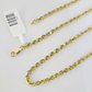 10k Solid Real Rope Chain Necklace 3mm 18"-26" Yellow Gold Men Women Genuine