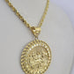 10k Solid Rope Chain Last Supper Charm Set 4mm 18"-28"Inch Necklace REAL Gold