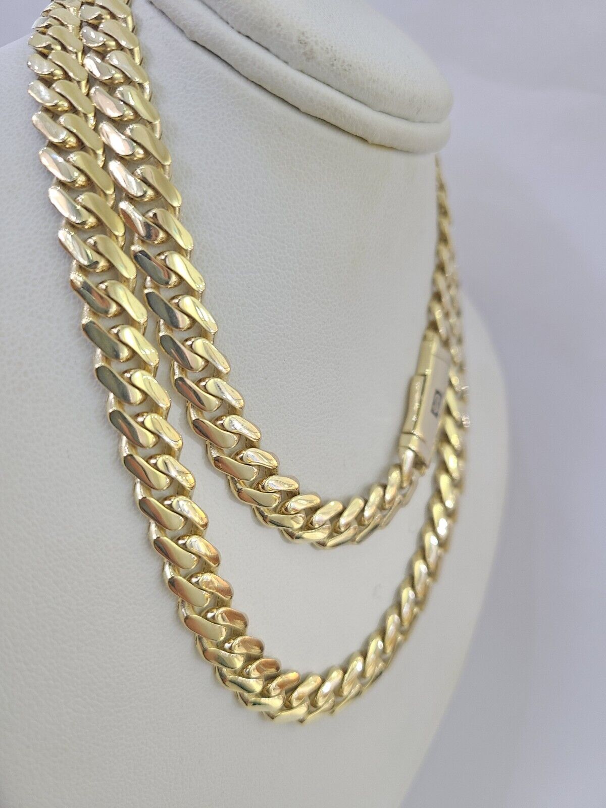 Real 10K Royal Monaco Chain Box Clasp 7mm Gold Necklace 10Kt 24" Genuine