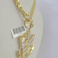 10k Solid Rope Chain Eagle Anchor Charm Set 4mm 18"-30" Necklace Gold Pendant