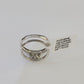 Real 14k White Gold Diamond Ladies Ring Band Set Natural Diamond Bridal Wedding